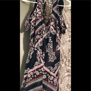 Navy, red and white romper